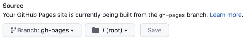 Screenshot der GitHub Pages Quelle